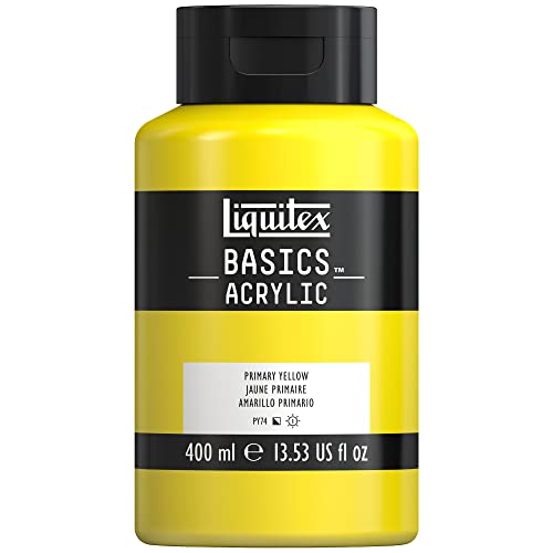 Liquitex 8870339 Basics - Acrylfarbe, monopigmentierte Künstlerpigmente, lichtecht, mittlere Viskosität, Archivqualität, seidenglänzender Finish, 400ml Flasche - Primärgelb Liquitex 8870339 Basics - Acrylfarbe, monopigmentierte Künstlerpigmente, lichtecht, mittlere Viskosität, Archivqualität, seidenglänzender Finish, 400ml Flasche - Primärgelb von Liquitex