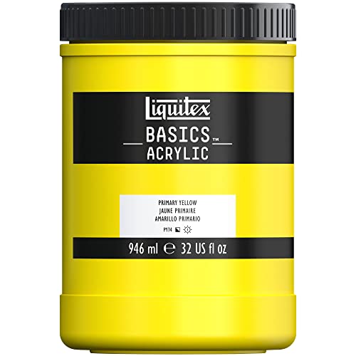 Liquitex 8870362 Basics - Acrylfarbe, monopigmentierte Künstlerpigmente, lichtecht, mittlere Viskosität, Archivqualität, seidenglänzender Finish, 946ml Topf - Primärgelb Liquitex 8870362 Basics - Acrylfarbe, monopigmentierte Künstlerpigmente, lichtecht, mittlere Viskosität, Archivqualität, seidenglänzender Finish, 946ml Topf - Primärgelb von Liquitex