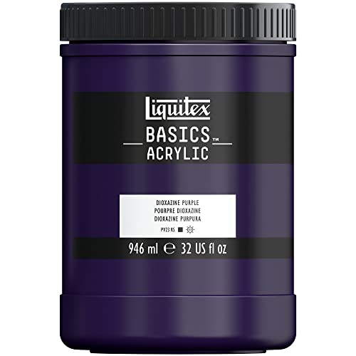 Liquitex 8870365 Basics - Acrylfarbe, monopigmentierte Künstlerpigmente, lichtecht, mittlere Viskosität, Archivqualität, seidenglänzender Finish, 946ml Topf - Dioxazinpurpur Liquitex 8870365 Basics - Acrylfarbe, monopigmentierte Künstlerpigmente, lichtecht, mittlere Viskosität, Archivqualität, seidenglänzender Finish, 946ml Topf - Dioxazinpurpur von Liquitex
