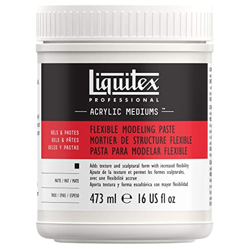 Liquitex 8916 Professional flexible Struktur- und Modellierpaste für Acrylfarben, wasserfest, Archivqualität, nicht vergilbend - 473ml Topf, Weiß, matt von Liquitex