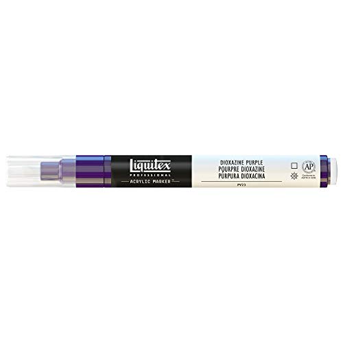 Liquitex 4620186 Professional Paint Marker, Acrylmarker mit hochpigmentierte Acrylfarbe auf Wasserbasis für den Innenbereich & Außenbereich, feine Spitze - Dioxazinpurpur von Liquitex