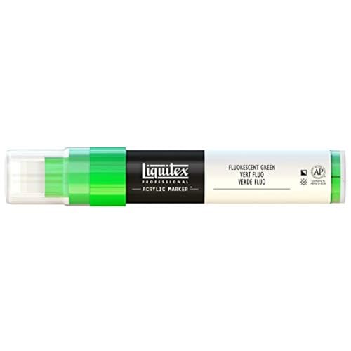 Liquitex 4610985 Professional Paint Marker, Acrylmarker mit hochpigmentierte Acrylfarbe auf Wasserbasis für den Innenbereich & Außenbereich, breite Spitze - Grün fluoreszierend von Liquitex