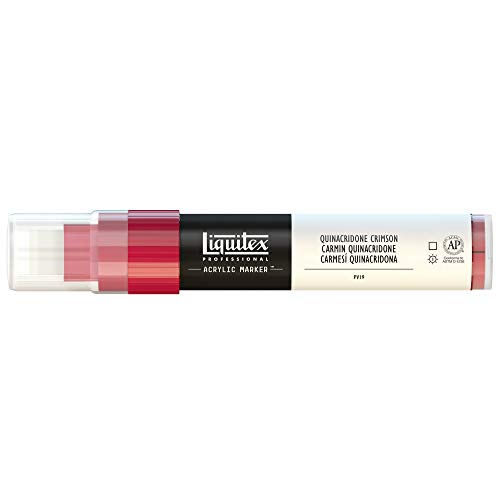 Liquitex 4610110 Professional Paint Marker, Acrylmarker mit hochpigmentierte Acrylfarbe auf Wasserbasis für den Innenbereich & Außenbereich, breite Spitze - Quinacridone Karmesin von Liquitex