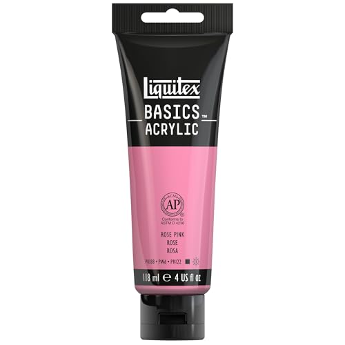 Liquitex Basics 1046048 monopigmentierte Acrylfarbe, Künstlerpigmente, lichtecht, mittlere Viskosität, Achivqualität, seidenglänzender Finish, 118ml Tube, pink von Liquitex
