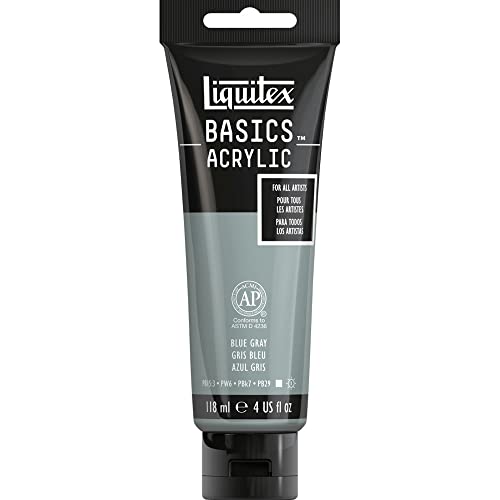Liquitex Basics 1046142 monopigmentierte Acrylfarbe, Künstlerpigmente, lichtecht, mittlere Viskosität, Achivqualität, seidenglänzender Finish, 118ml Tube, blaugrau von Liquitex