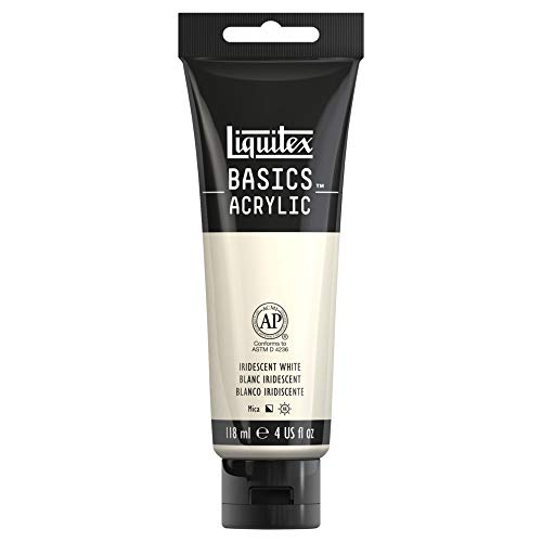 Liquitex Basics 1046238 monopigmentierte Acrylfarbe, Künstlerpigmente, lichtecht, mittlere Viskosität, Achivqualität, seidenglänzender Finish, 118ml Tube, irisierendes weiss Liquitex Basics 1046238 monopigmentierte Acrylfarbe, Künstlerpigmente, lichtecht, mittlere Viskosität, Achivqualität, seidenglänzender Finish, 118ml Tube, irisierendes weiss von Liquitex