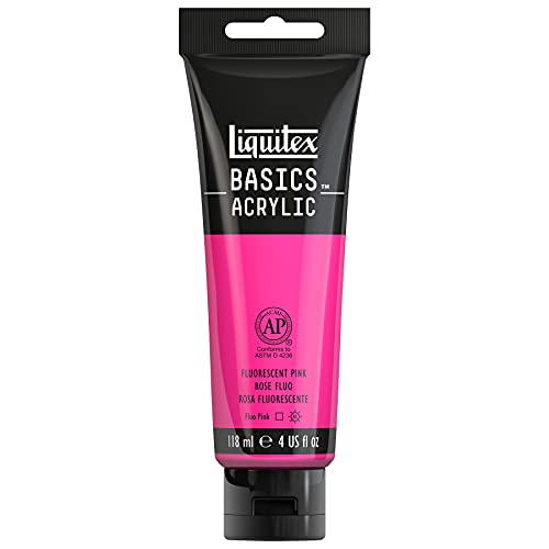 Liquitex Basics 1046987 monopigmentierte Acrylfarbe, Künstlerpigmente, lichtecht, mittlere Viskosität, Achivqualität, seidenglänzender Finish, 118ml Tube, fluo rosa Liquitex Basics 1046987 monopigmentierte Acrylfarbe, Künstlerpigmente, lichtecht, mittlere Viskosität, Achivqualität, seidenglänzender Finish, 118ml Tube, fluo rosa von Liquitex