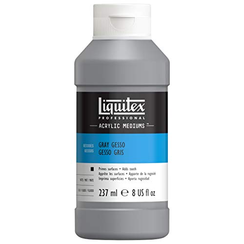 Liquitex Gesso Grundierung für Acrylfarben, Ölfarben, Alkydfarben, lichtecht, gebrauchsfertig, lichtecht in Archivqualität - 237ml Topf, Grau von Liquitex