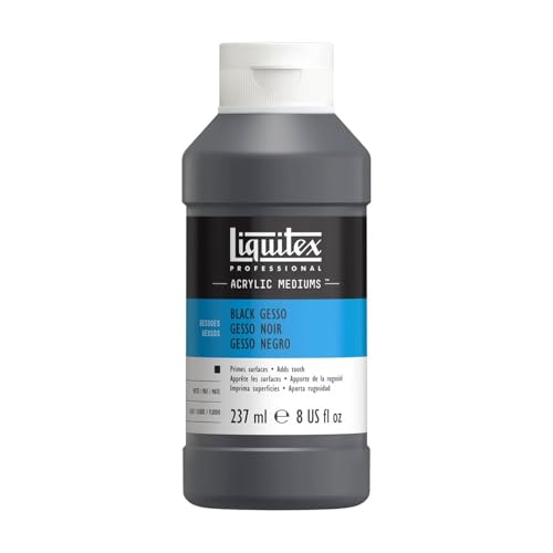 Liquitex Gesso Grundierung für Acrylfarben, Ölfarben, Alkydfarben, lichtecht, gebrauchsfertig, lichtecht in Archivqualität - 237ml Topf, Schwarz Liquitex Gesso Grundierung für Acrylfarben, Ölfarben, Alkydfarben, lichtecht, gebrauchsfertig, lichtecht in Archivqualität - 237ml Topf, Schwarz von Liquitex