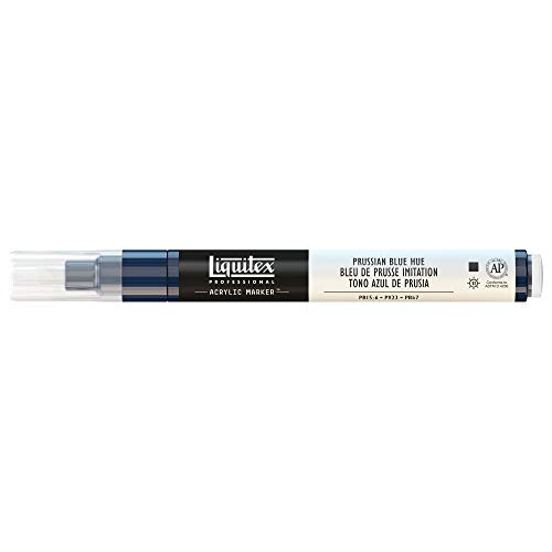Liquitex 4620320 Professional Paint Marker, Acrylmarker mit hochpigmentierte Acrylfarbe auf Wasserbasis für den Innenbereich & Außenbereich, feine Spitze - Preußischblau Farbton von Liquitex