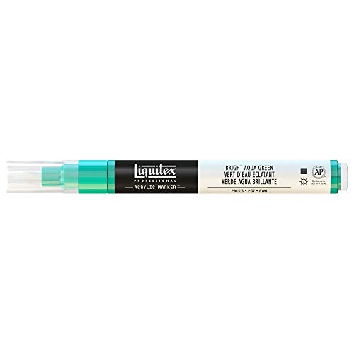 Liquitex 4620660 Professional Paint Marker, Acrylmarker mit hochpigmentierte Acrylfarbe auf Wasserbasis für den Innenbereich & Außenbereich, feine Spitze - Aquagrün leuchtend von Liquitex