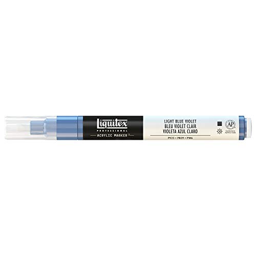 Liquitex 4620680 Professional Paint Marker, Acrylmarker mit hochpigmentierte Acrylfarbe auf Wasserbasis für den Innenbereich & Außenbereich, feine Spitze - Blauviolet hell von Liquitex
