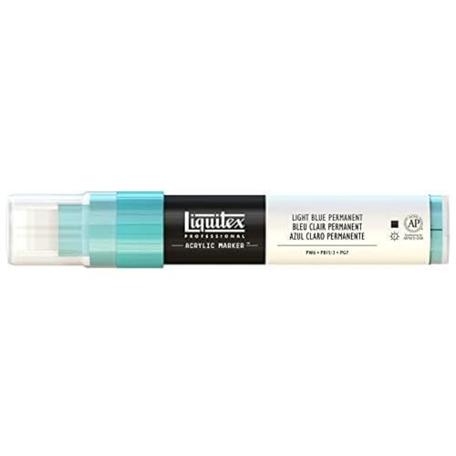 Liquitex 4610770 Professional Paint Marker, Acrylmarker mit hochpigmentierte Acrylfarbe auf Wasserbasis für den Innenbereich & Außenbereich, breite Spitze - Hellblau permanent von Liquitex