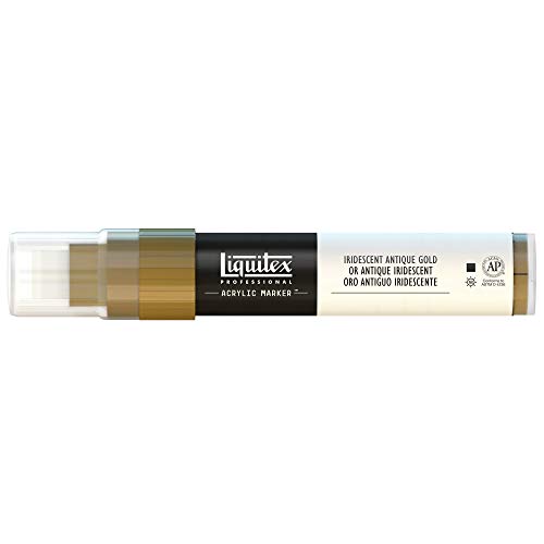 Liquitex 4610237 Professional Paint Marker, Acrylmarker mit hochpigmentierte Acrylfarbe auf Wasserbasis für den Innenbereich & Außenbereich, breite Spitze - Irisierendes Antikes Gold von Liquitex