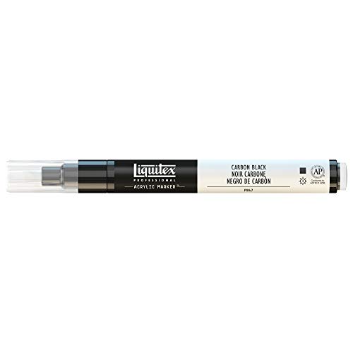 Liquitex 4620337 Professional Paint Marker, Acrylmarker mit hochpigmentierte Acrylfarbe auf Wasserbasis für den Innenbereich & Außenbereich, feine Spitze - Karbonschwarz von Liquitex