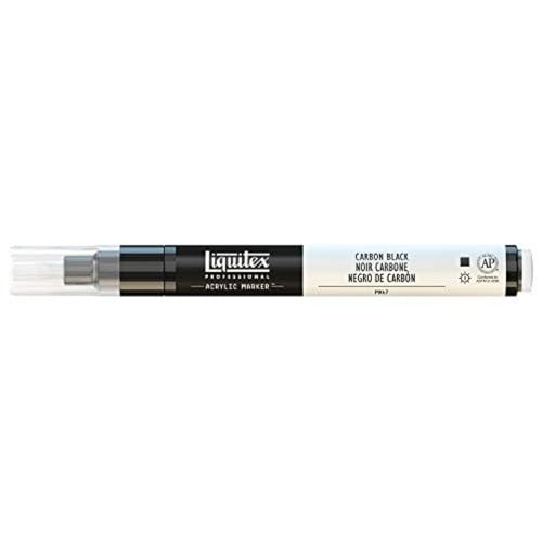 Liquitex 4620337 Professional Paint Marker, Acrylmarker mit hochpigmentierte Acrylfarbe auf Wasserbasis für den Innenbereich & Außenbereich, feine Spitze - Karbonschwarz von Liquitex