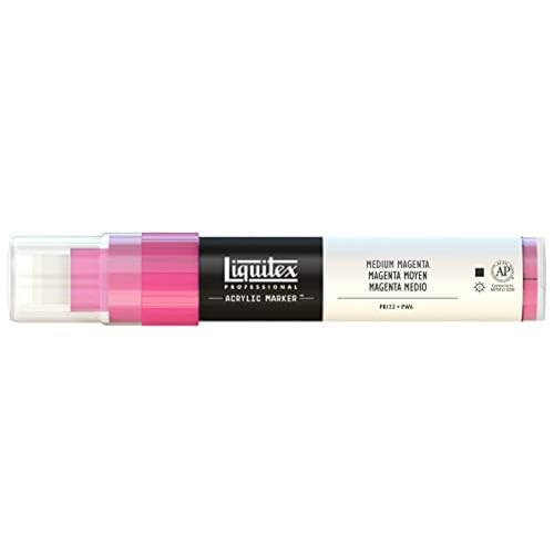 Liquitex 4610500 Professional Paint Marker, Acrylmarker mit hochpigmentierte Acrylfarbe auf Wasserbasis für den Innenbereich & Außenbereich, breite Spitze - Magenta mittel von Liquitex