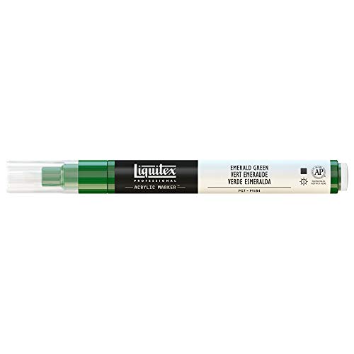 Liquitex 4620450 Professional Paint Marker, Acrylmarker mit hochpigmentierte Acrylfarbe auf Wasserbasis für den Innenbereich & Außenbereich, feine Spitze - Smaragdgrün von Liquitex