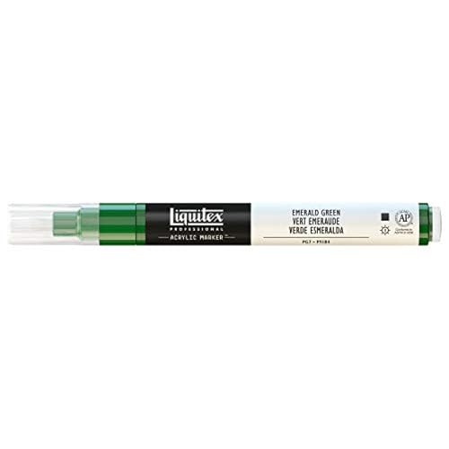 Liquitex 4620450 Professional Paint Marker, Acrylmarker mit hochpigmentierte Acrylfarbe auf Wasserbasis für den Innenbereich & Außenbereich, feine Spitze - Smaragdgrün von Liquitex