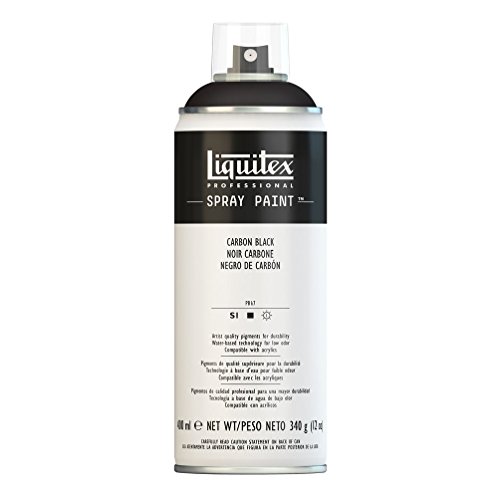 Liquitex Professional Spray Paint - Acrylfarbe, Farbspray auf Wasserbasis, lichtecht, 400 ml - Karbonschwarz von Liquitex