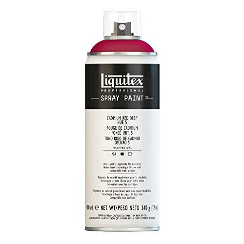 Liquitex Professional Spray Paint - Acrylfarbe, Farbspray auf Wasserbasis, lichtecht, Kadmium - Rot dunkel Imit. Nr. 5 400ml Acrylspray von Liquitex