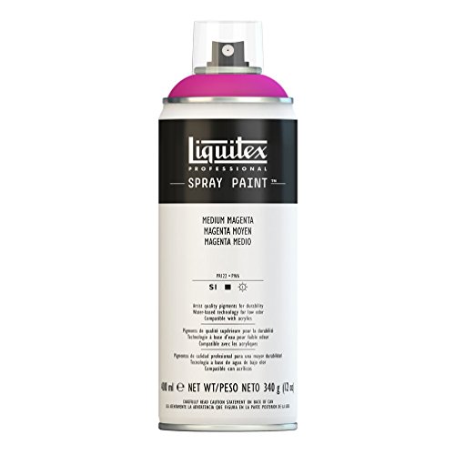 Liquitex Professional Spray Paint Farbspray auf Wasserbasis, lichtecht, Mittelmagenta 400ml Acrylspray von Liquitex