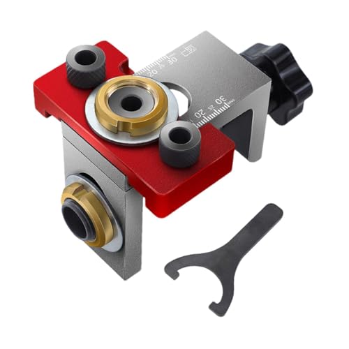 Drill Jig für gerade Löcher, Masken für die Holzbearbeitung - Einstellbare Holzplatte Stanz-Locator - Hunderte von professionellen Möbelzentrierungen von Liqzirtu
