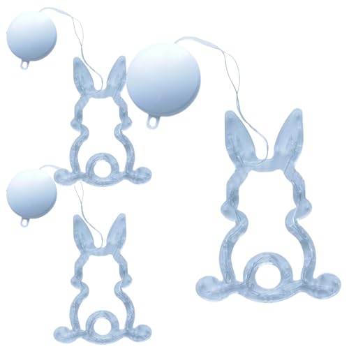 Fensterlichter Ostern - 3x Ostern Osterlicht mit Saugnapf | Batteriebetriebene Fensterleuchten Oster-Fensterlampe hängend mit einer Hand saugen, Rase Lichter für von Liqzirtu