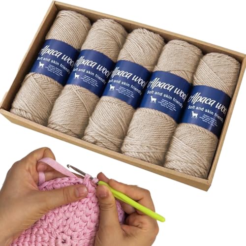 Fingering Weight Garn - Häkelgarn Alpakawolle Schalgarn, Atmungsaktives Fingering-Sockengewichtsgarn | weiches Sockengarn, bequemes Häkel-Anfängergarn für Schals, Mützen, Pullover Kunsthandwerk Fingering Weight Garn - Häkelgarn Alpakawolle Schalgarn, Atmungsaktives Fingering-Sockengewichtsgarn | weiches Sockengarn, bequemes Häkel-Anfängergarn für Schals, Mützen, Pullover Kunsthandwerk von Liqzirtu