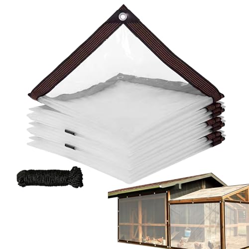 Hochleistungs-Tarpaulin | Tarpaulin aus winddichtem, klarem und flexiblem PVC - Regentage Essentials Gewächshaus, Garten, Veranden, Decks, Scheunen, Zwinger im Freien Hochleistungs-Tarpaulin | Tarpaulin aus winddichtem, klarem und flexiblem PVC - Regentage Essentials Gewächshaus, Garten, Veranden, Decks, Scheunen, Zwinger im Freien von Liqzirtu