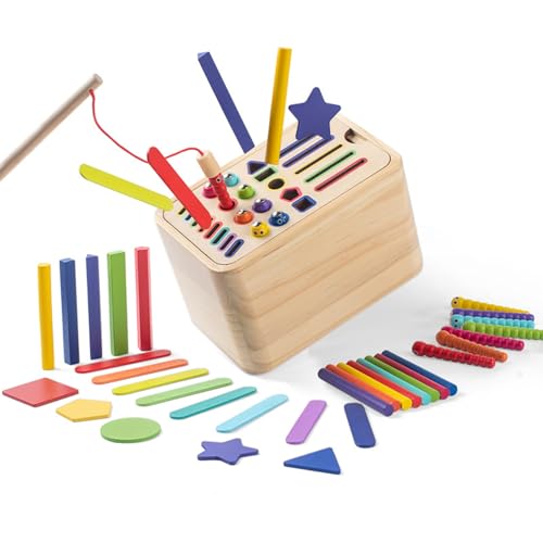 Liqzirtu Formsortierspielzeug für Kinder | Lernspielzeug zum Sortieren – Evolutionäres sensorisches Spiel mit Angelspiel für Kindergarten, Spielzimmer, Kindergarten von Liqzirtu