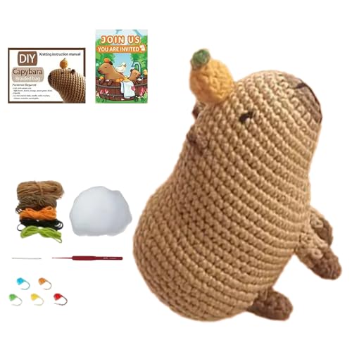 Liqzirtu Häkeln Tier Strickset - Capybara Häkeln Kit Stricken Capybara Garn | Kid Craft Capybara Strickzubehör für Anfänger, Kinder, Erwachsene Liqzirtu Häkeln Tier Strickset - Capybara Häkeln Kit Stricken Capybara Garn | Kid Craft Capybara Strickzubehör für Anfänger, Kinder, Erwachsene von Liqzirtu