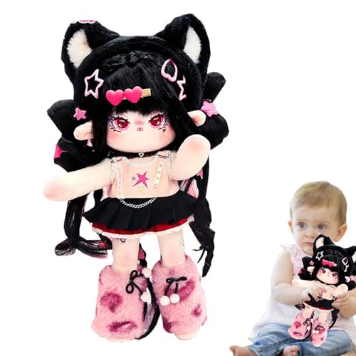 Liqzirtu Niedliche Baumwollpuppe, bewegliche Plüschpuppe - Plüschpuppe Skelett Puppe, Anziehpuppen mit Kleidung - Anime Mädchen zum Sammeln, 30 cm, verbessert die Koordination von Liqzirtu