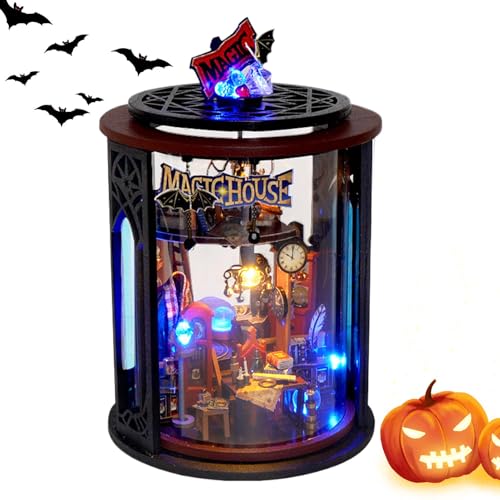 Miniatur-Puppenhaus-Set – Miniaturhaus-Bausatz, Buchecken-Set, Dekoration, Miniatur-Bücherregal, Dekoration, magisches Haus, D iy Dolhouse Kit mit LED-Lichtern für Heimdekoration Miniatur-Puppenhaus-Set – Miniaturhaus-Bausatz, Buchecken-Set, Dekoration, Miniatur-Bücherregal, Dekoration, magisches Haus, D iy Dolhouse Kit mit LED-Lichtern für Heimdekoration von Liqzirtu