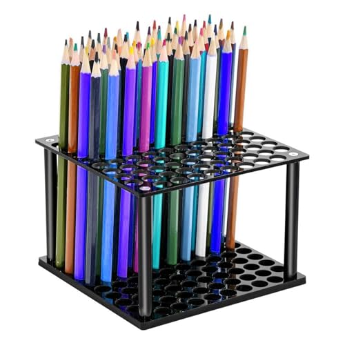 Pinselhalter für Künstler – Pinselhalter, Organizer für Pinsel | Pinselhalter, quadratischer Pinselhalter, Schreibtisch-Stifthalter aus Acryl für Marker und Pinsel, 96 Fächer Pinselhalter für Künstler – Pinselhalter, Organizer für Pinsel | Pinselhalter, quadratischer Pinselhalter, Schreibtisch-Stifthalter aus Acryl für Marker und Pinsel, 96 Fächer von Liqzirtu