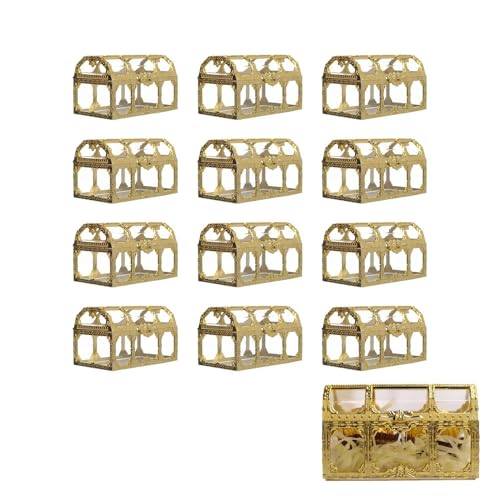 Schatzkisten Hochzeit Pralinenschachtel - 12 stücke Hochzeitsbevorzugungsboxen, Durchsichtige Gläser Süßigkeiten Aufbewahrungsboxen | Süßigkeiten-Boxen Dekorative Schmuckschatulle Andenken-Box von Liqzirtu