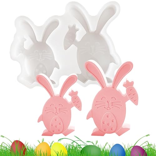 Silikonform Ostern Hasenform - Handgemachte Seifenformen mit Karotte | Silikonform für Schreibtischverzierungen, Kunsthandwerkswerkzeuge, Formen von Liqzirtu