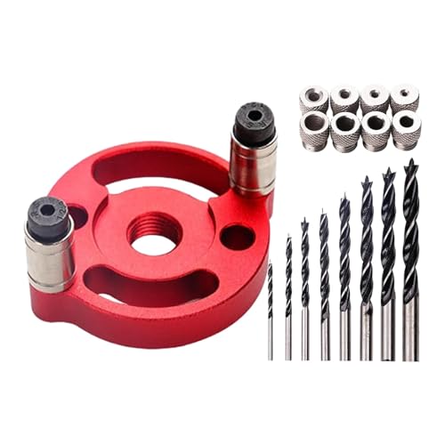 Tragbare Bohrführung, Bohrschablone für gerade Löcher, präzise Holzbearbeitung Werkzeugloch-Set, Bohranleitung mit 6/8/10 mm Ringen, Handwerkzeugset für von Liqzirtu