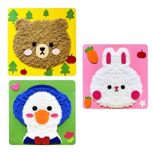 Woll-Tiere nähen Nähset für Kinder | Woll-CraftSets Kindernähset | 3x handgemachte Puppenschmuck, Kunsthandwerk und für Kinder, Nealer Set zur Konzentration Woll-Tiere nähen Nähset für Kinder | Woll-CraftSets Kindernähset | 3x handgemachte Puppenschmuck, Kunsthandwerk und für Kinder, Nealer Set zur Konzentration von Liqzirtu