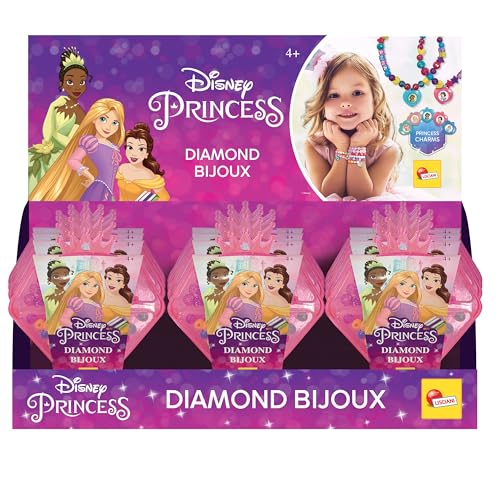 Lisciani - DISNEY PRINZESSINNEN - Schmuckherstellungsset Disney Prinzessinnen für Kinder ab 3 Jahren - Perlenkit zum Erstellen von Armbändern und Halsketten - 5 zu sammelnde Prinzessinnen-Charms von Liscianigiochi