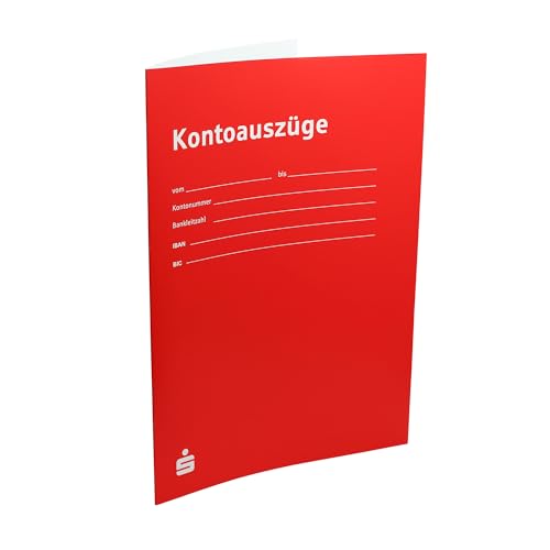 25 x Sparkassen Hefter Kontoauszugshefter für Kontoauszüge A4, Mappen, Kontoauszugsmappen (rot) von Litfax GmbH