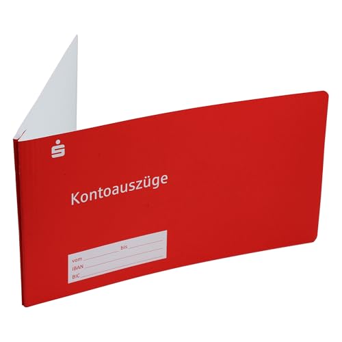 50 x Sparkassen Hefter Kontoauszugshefter für Kontoauszüge, Mappen, Kontoauszugsmappen (rot) von Litfax GmbH