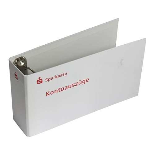 10 x Bankordner Kontoauszugsordner weiß mit Sparkassen Logo, Ordner für Kontoauszüge, DIN lang von Litfax