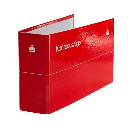10 x Kontoauszugsordner, Bankordner, Ordner für Kontoauszüge rot mit Sparkassen Logo weiß, DIN lang von Litfax