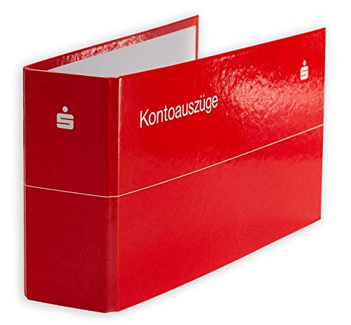 3 x Kontoauszugsordner, Bankordner, Ordner für Kontoauszüge rot mit Sparkassen Logo weiß, DIN lang von Litfax