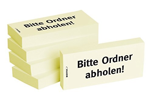 5 x 100er Block Haftnotizen " Bitte Ordner abholen!" von Litfax