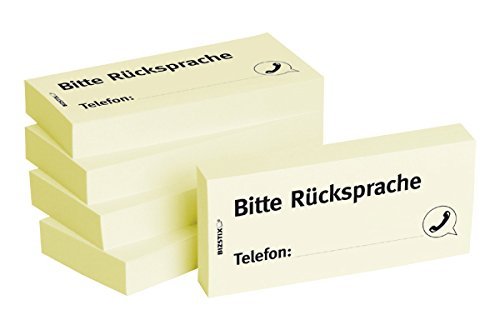 5 x 100er Block Haftnotizen " Bitte Rücksprache, Telefon: " 5 x 100er Block Haftnotizen " Bitte Rücksprache, Telefon: " von Litfax