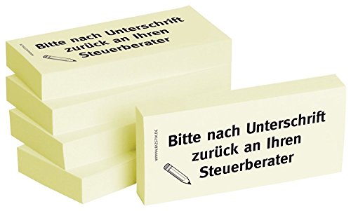 5 x 100er Block Haftnotizen " Bitte nach Unterschrift zurück an Ihren Steuerberater" 5 x 100er Block Haftnotizen " Bitte nach Unterschrift zurück an Ihren Steuerberater" von Litfax