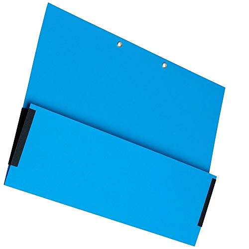 Einhänge-Vorhefttasche, Stecktasche für Urkunden und Akten, Dokumentenmappe, mit Dokumententasche und Ösen zum Abheften, 50 Stück, Blau von Litfax