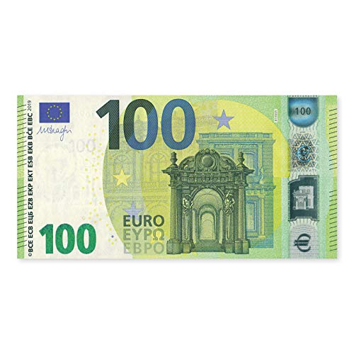 Litfax GmbH 100€ Euroschein/Spielgeld ca. 110x61 mm, je Pack. 25 Stück (10 PG) von Litfax